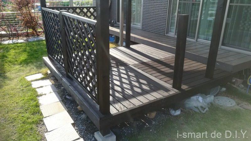 ウッドデッキ　再塗装